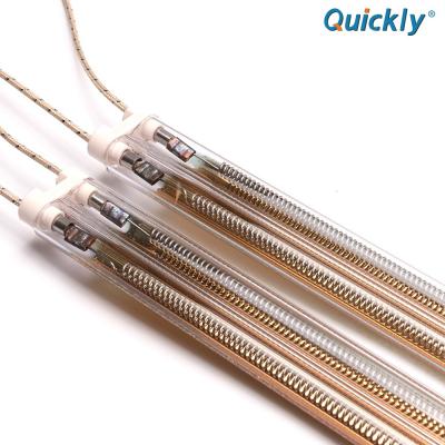 Gold Coating Twin Tube Halogen IR Heaters Industrial Heating Quartz Infrared Lamps Drying Ovens Replacement Emitters