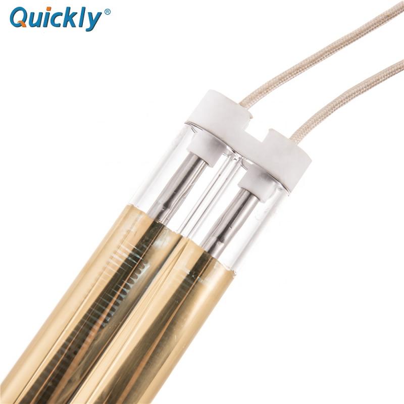 Gold Coating Twin Tube Halogen IR Heaters Industrial Heating Quartz Infrared Lamps Drying Ovens Replacement Emitters